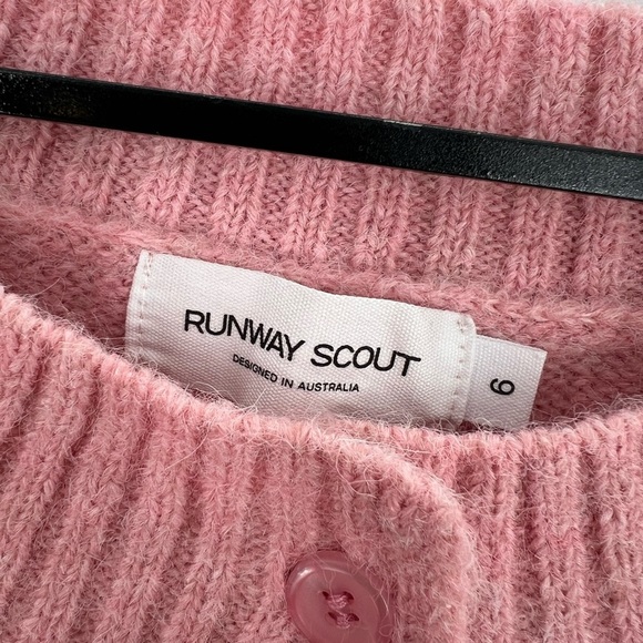Runway Scout Tammy Knit Boxy Short Wide Sleeve Relaxed Fit Cardigan In Pink - Picture 3 of 6